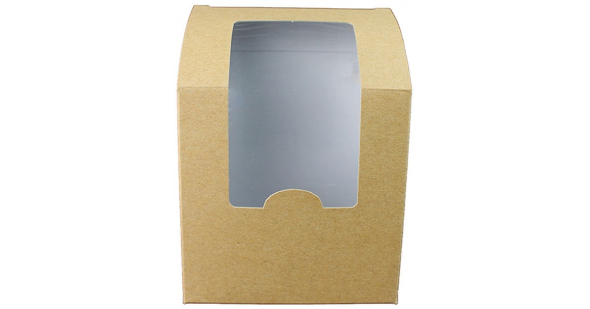 600 boîtes à wrap en carton kraft à fenêtre - Flo