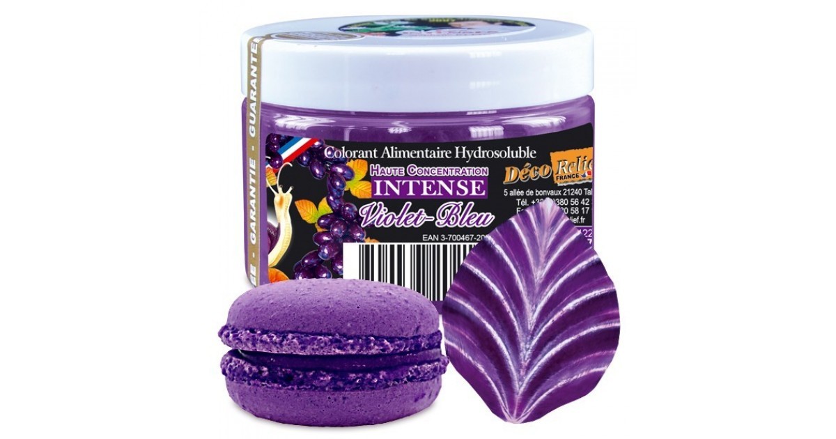 Colorant alimentaire Violet 25 g en poudre hydrosoluble Matfer