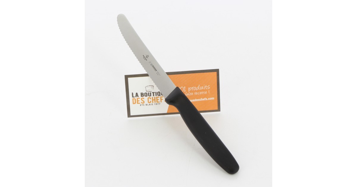 Couteau de cuisine cranté noir 11 cm - GIESSER MESSER