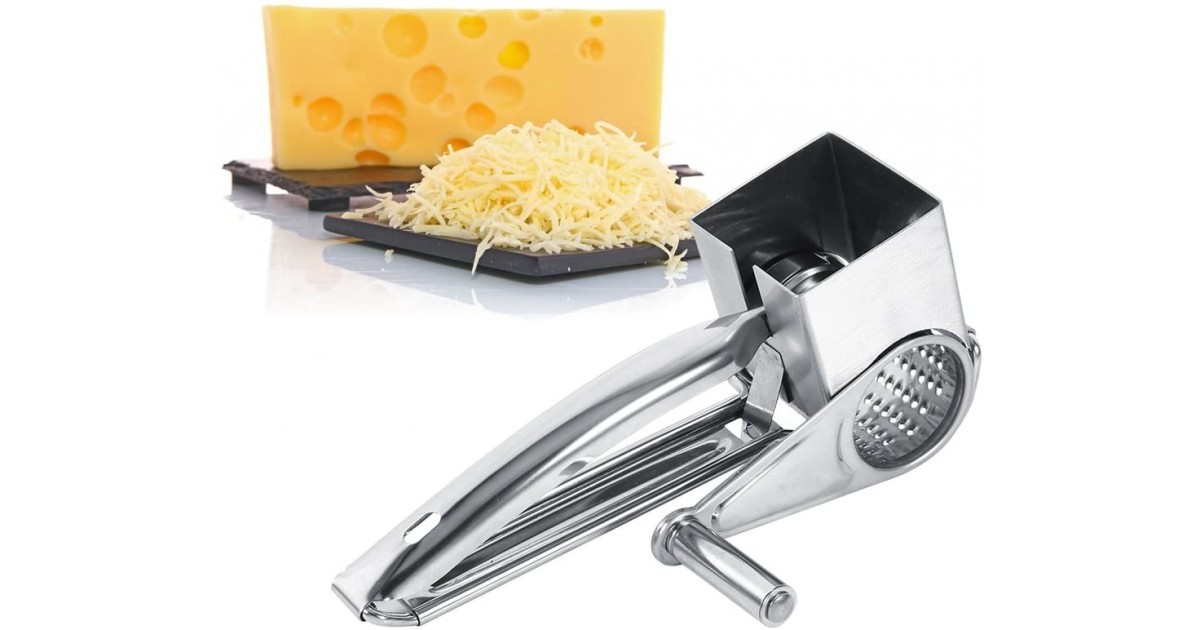 EJ.life Râpe à fromage Coupe-fromage, outil de rabotage de fromage à  manivelle, lavable au lave-vaisselle rotatif culinaires rape