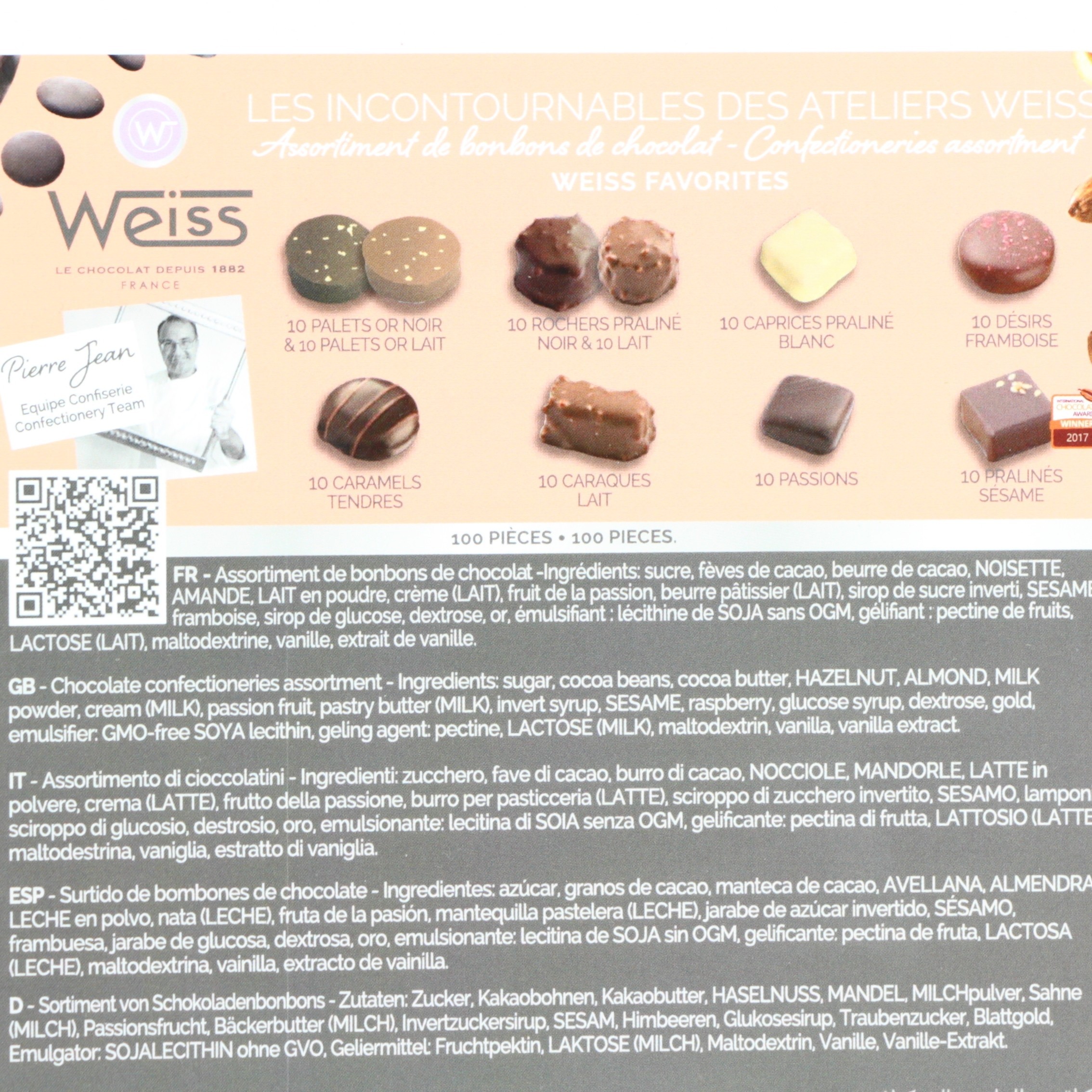 100 bonbons chocolat Les incontournables - Chocolat WEISS