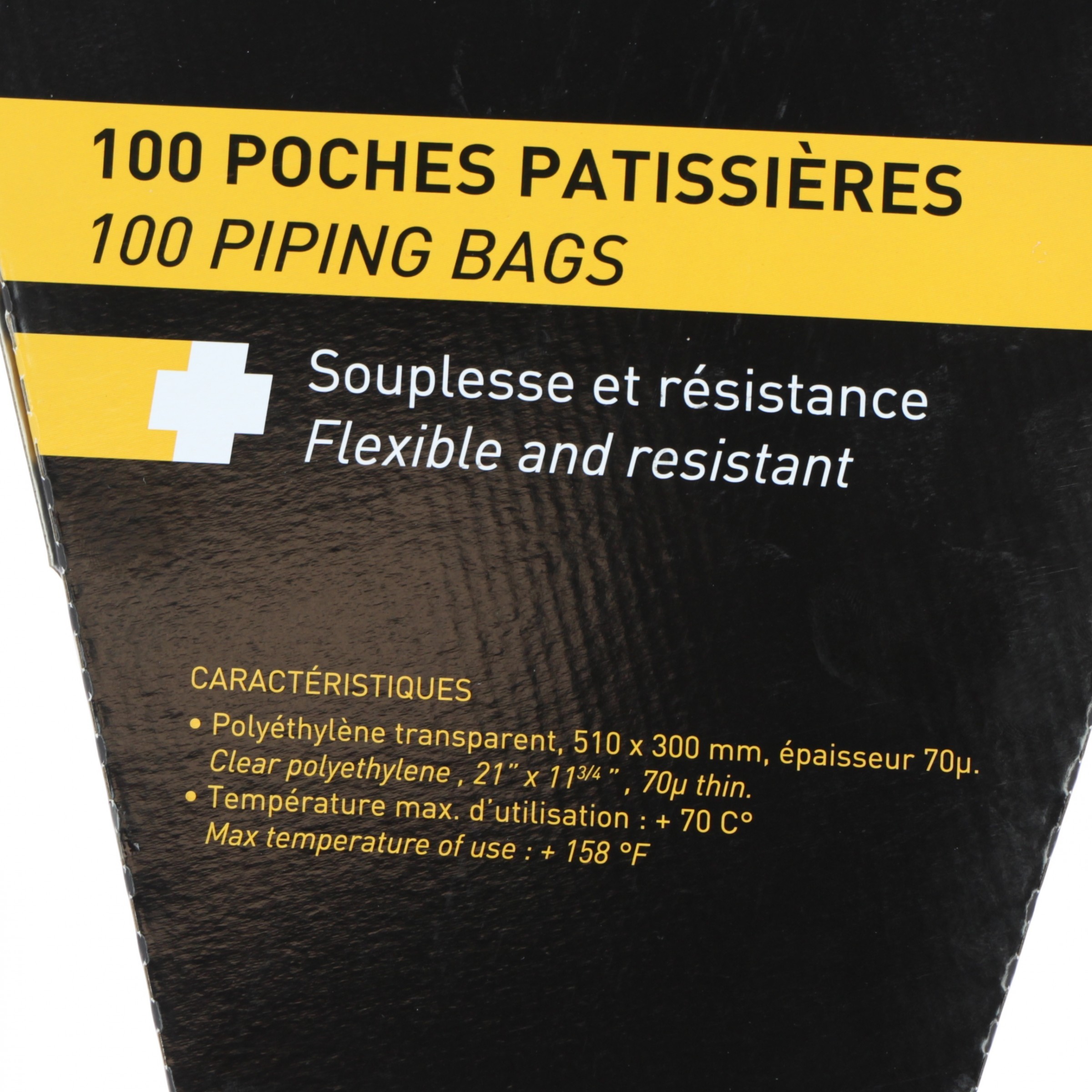100 poches pâtissières à douilles transparentes jetables 51 cm