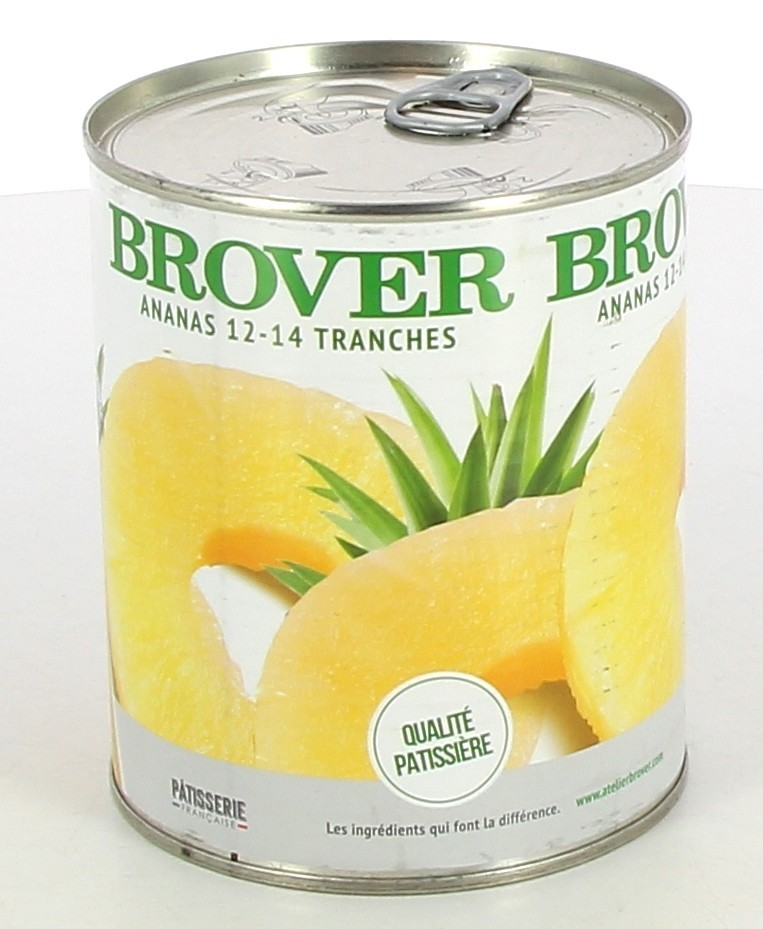 Ananas au Sirop 12 tranches pour la pâtisserie en Boite 4/4 - Brover