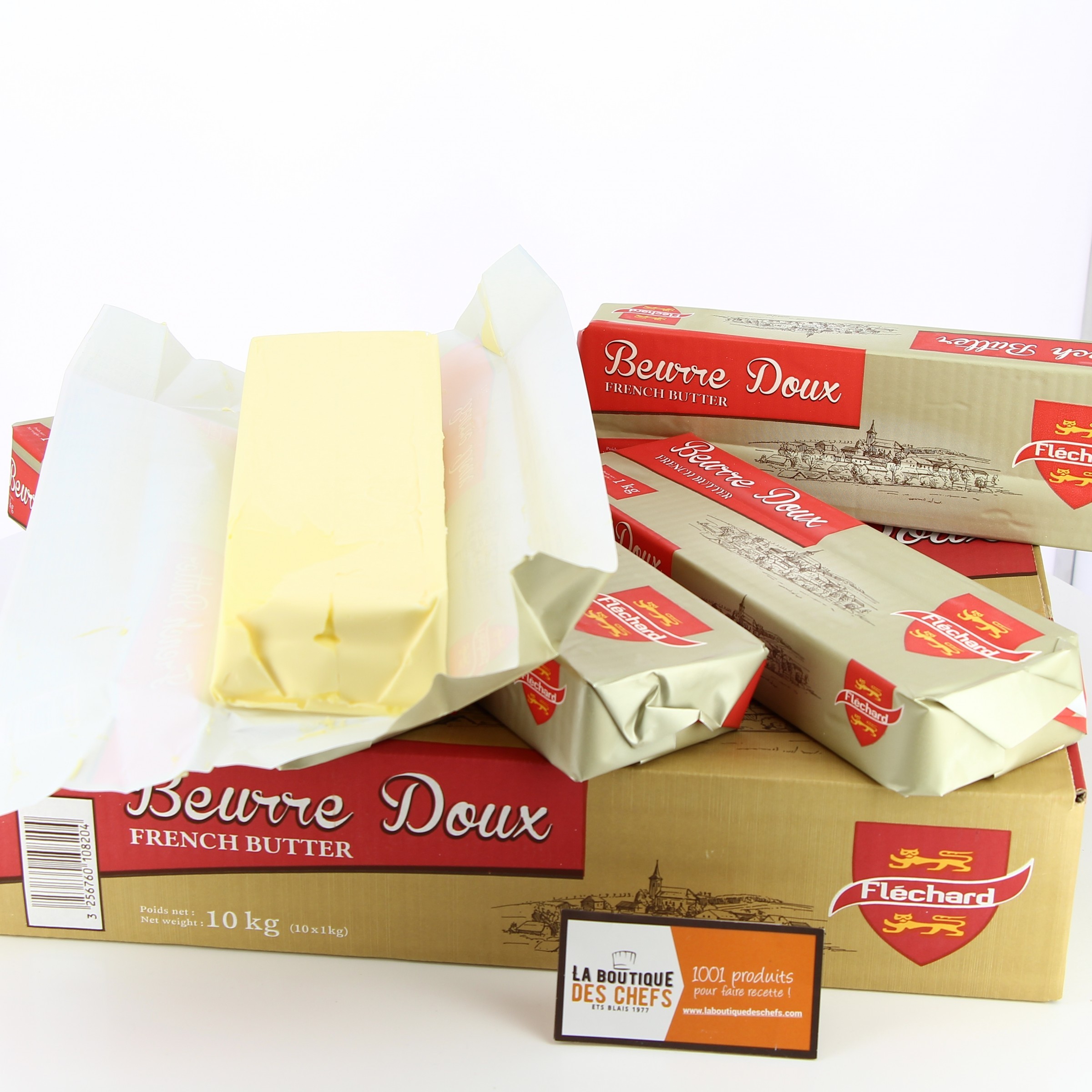 Beurre doux 82 % lingot par 10x1 kg - Flechard
