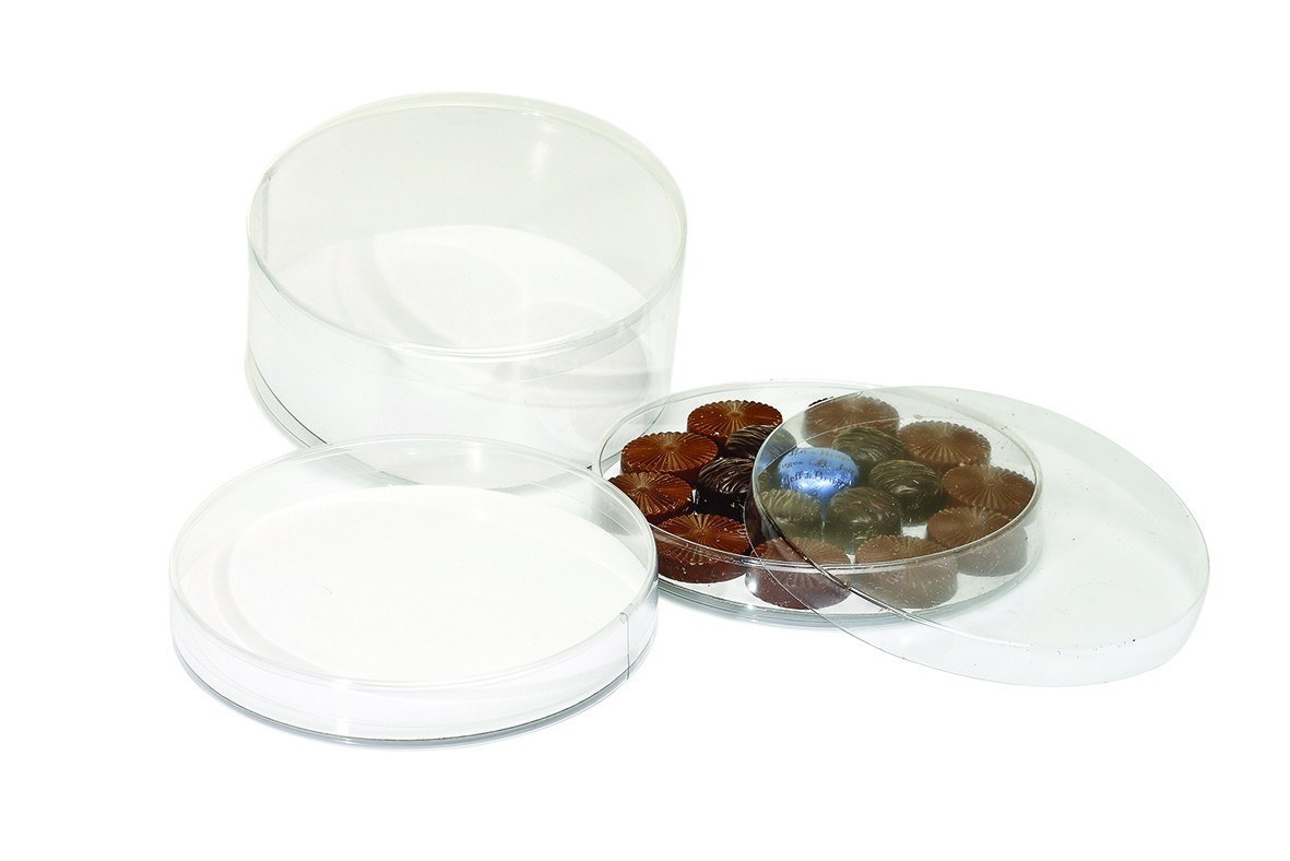 Boîte plastique ronde transparente 225 ml avec couvercle - Pots - topflacon