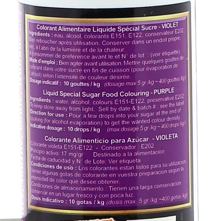 Colorant violet (alimentaire spécial sucre) 125 ml - Deco Relief