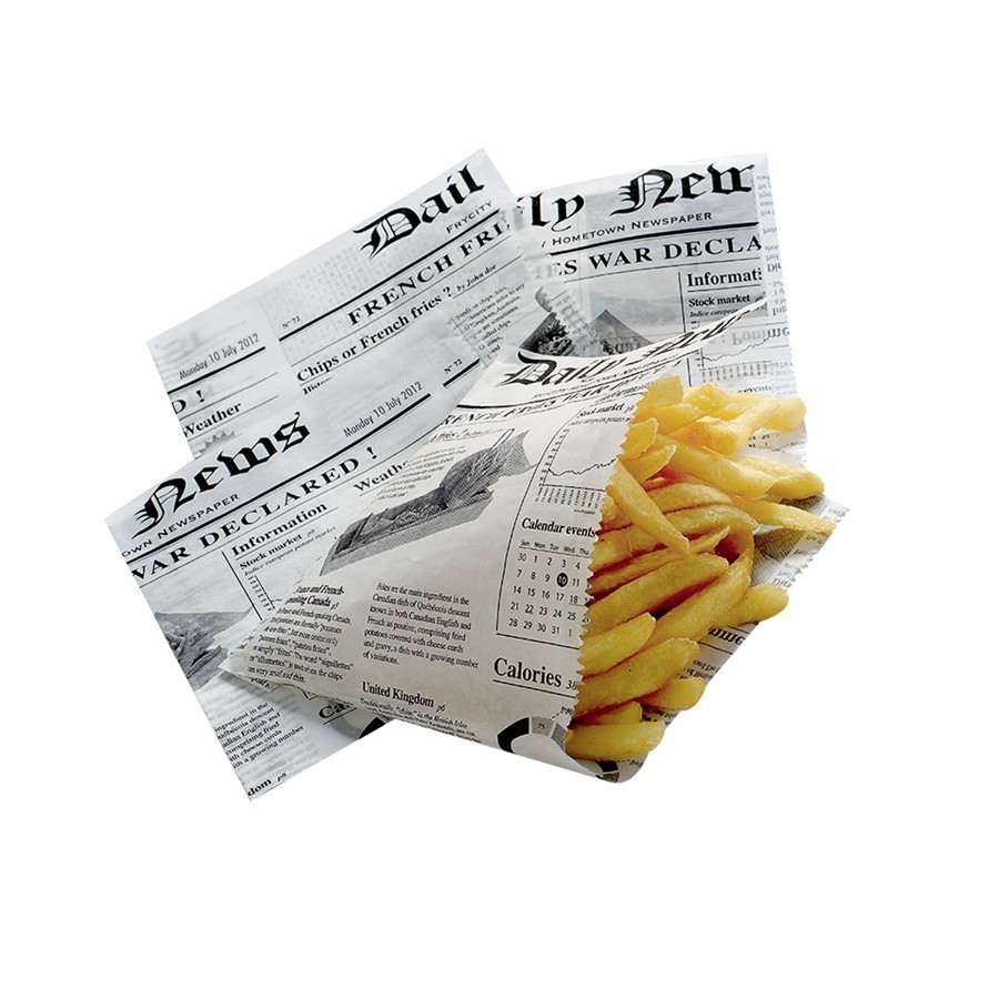 Papier D'Emballage Frites, 100 Feuilles de Papier d'Emballage