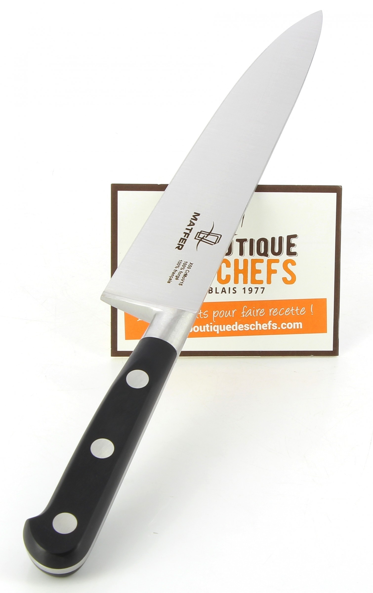 Couteau de cuisine ou éminceur forgé 20 cm - Matfer-Bourgeat