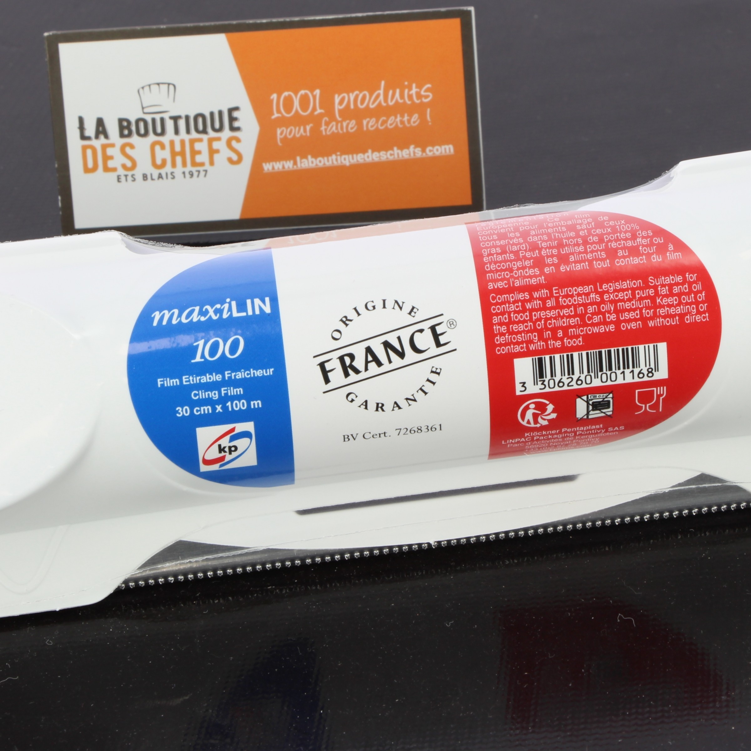 Film alimentaire en plastique de 45 cm de largeur, emballage et vaisselle  jetable.