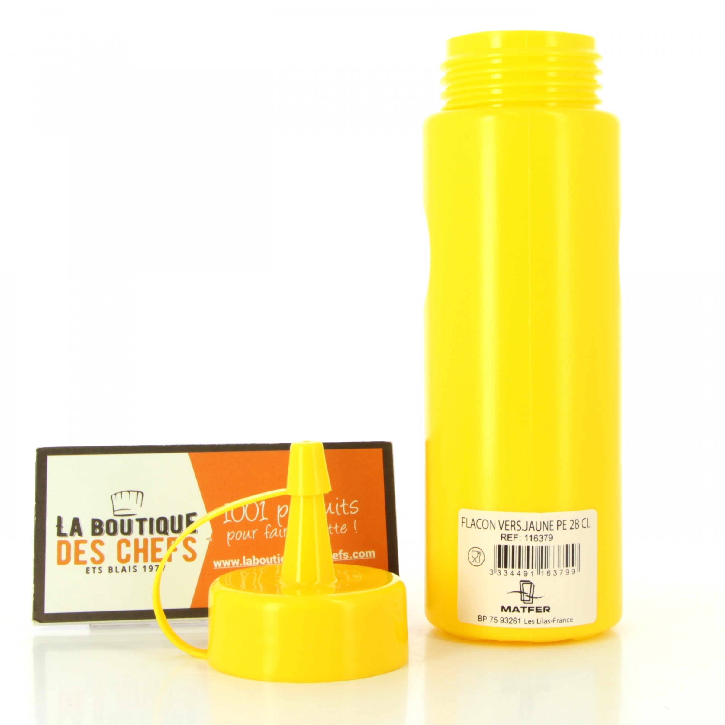 Flacon à sauce en plastique jaune 720 ml - 6 pcs