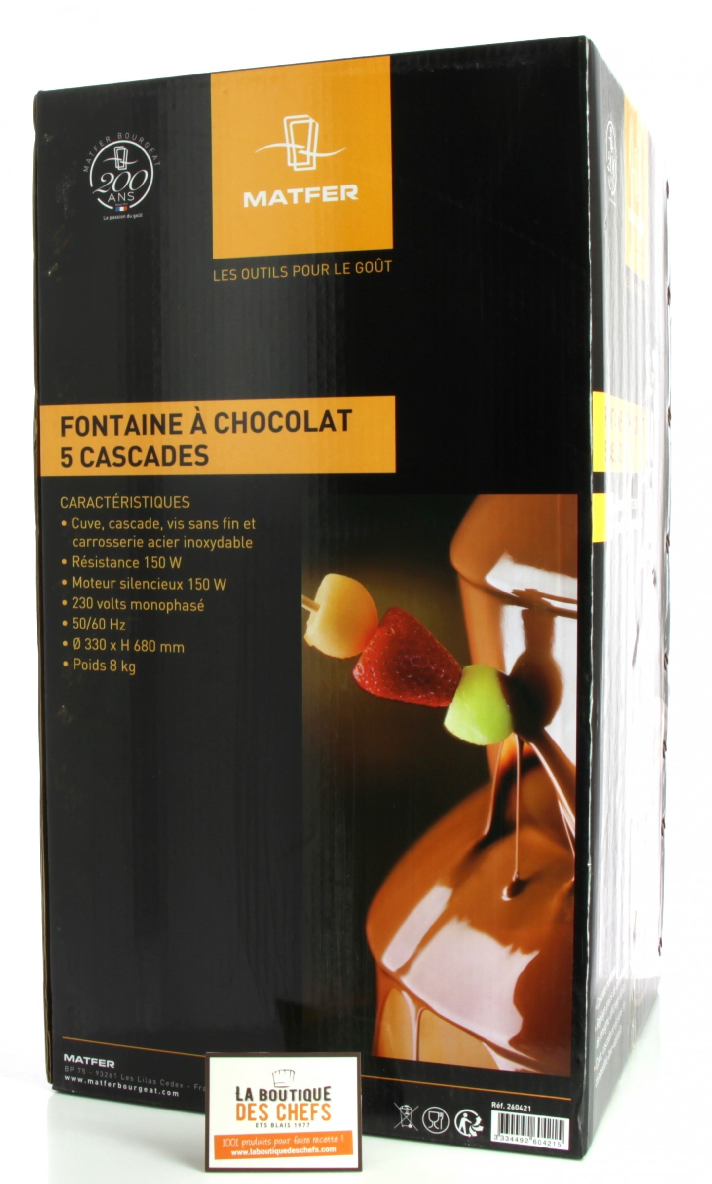 Fontaine à chocolat 5 cascades - 230V 50/60hertz 2x150 W - Matfer