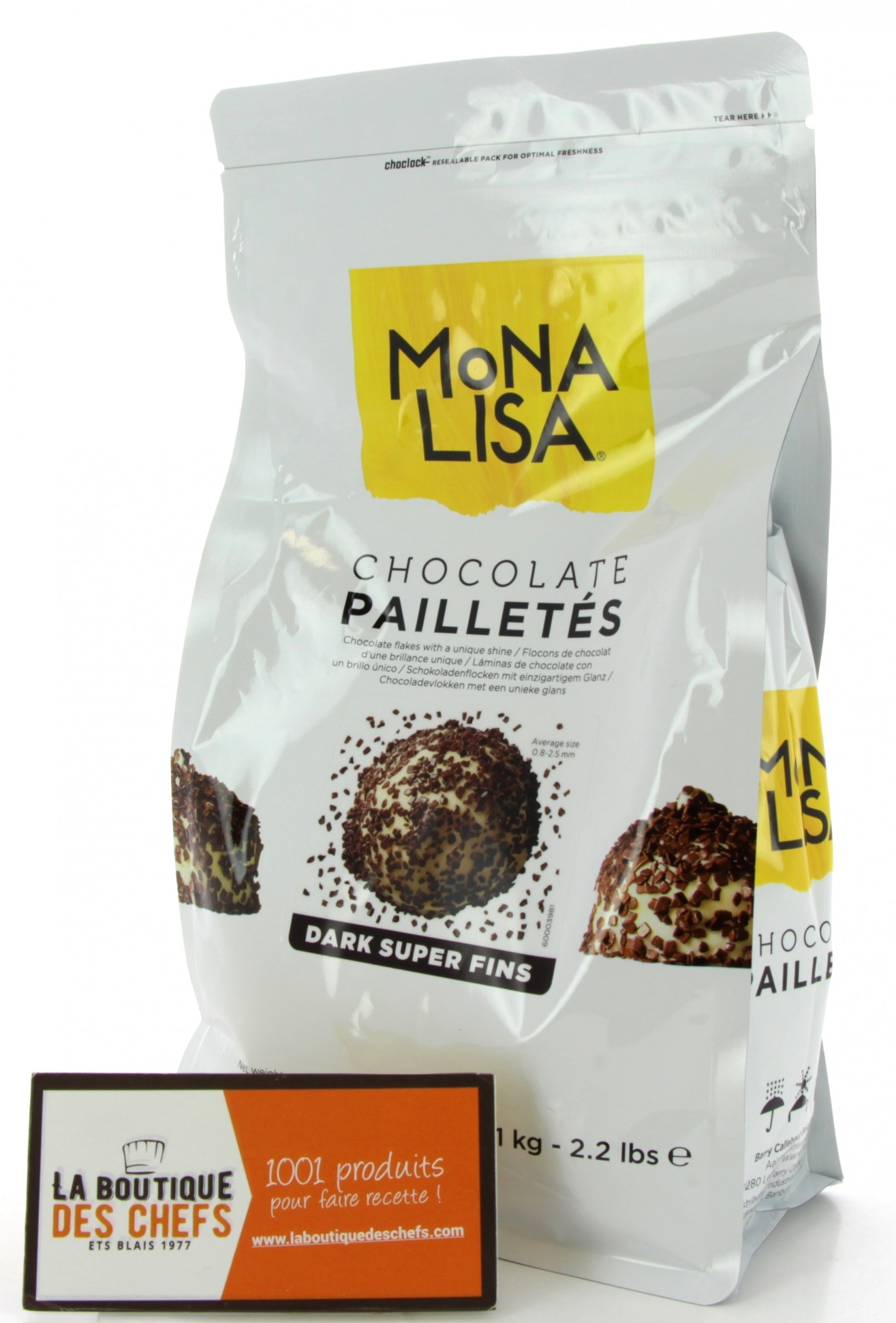 Pailletés Super Fins Chocolat 1 kg Barry Mona-lissa - Cacao Barry