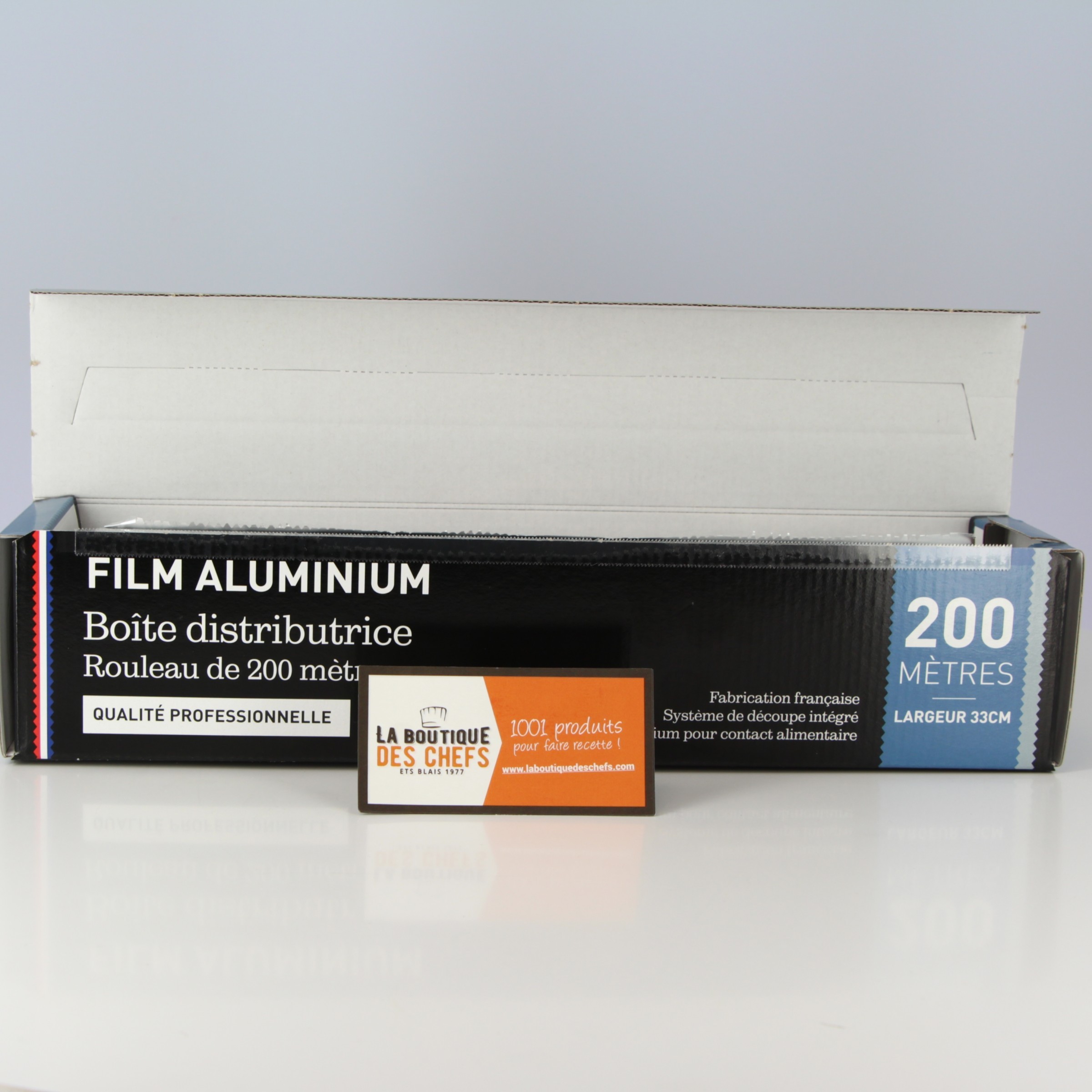 Rouleau Papier Aluminium Alimentaire épais 19 microns 33 x 200 m en Boîte /