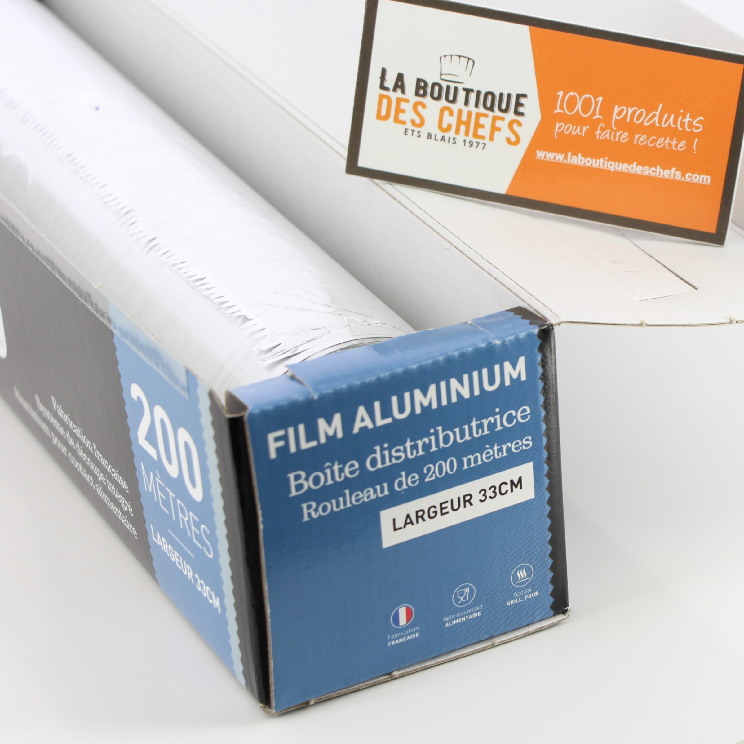 Rouleau d'aluminium alimentaire Alubox 200 m x 29 cm 14 microns
