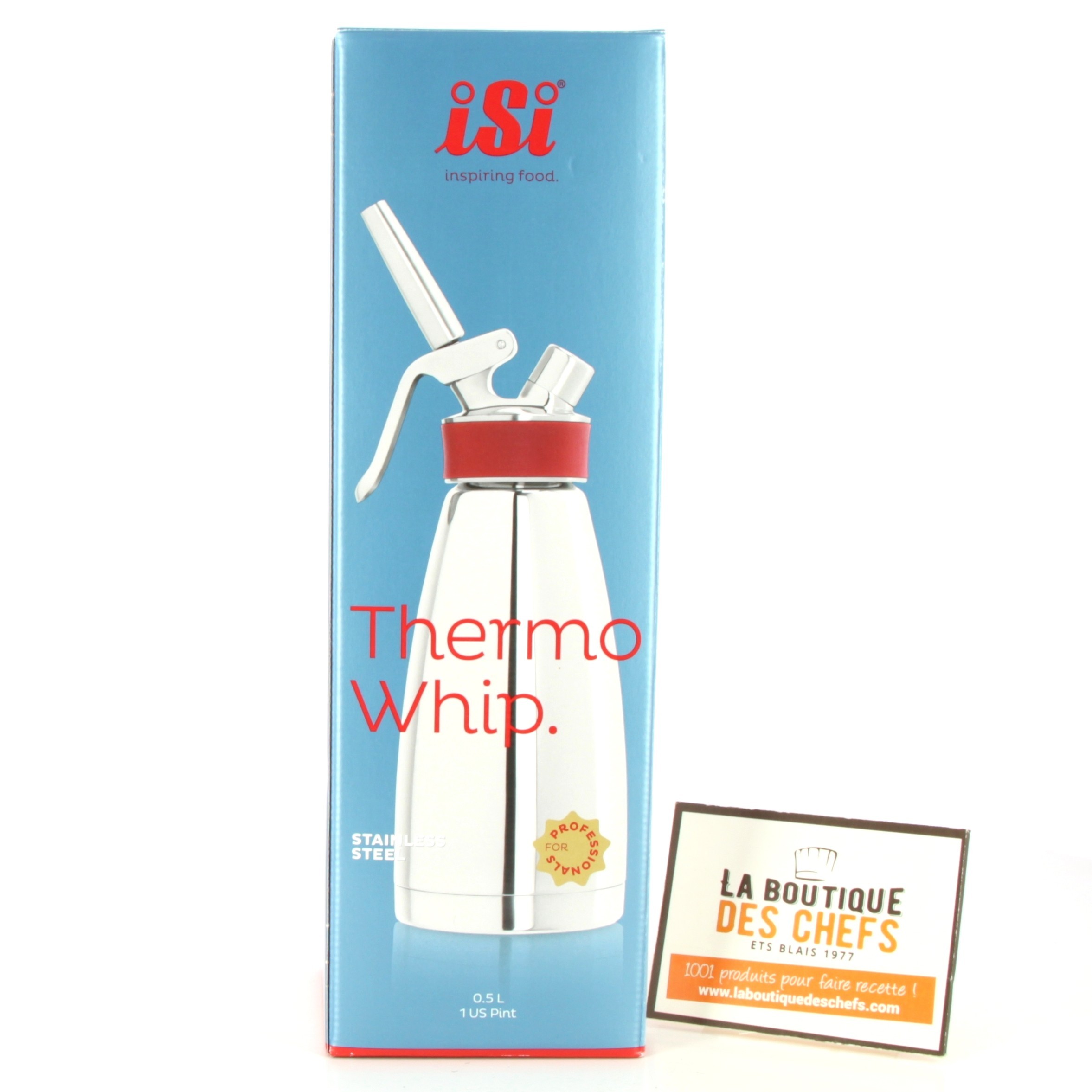 Siphon à chantilly THERMO WHIP professionnel isotherme 0,50 litre - ISI