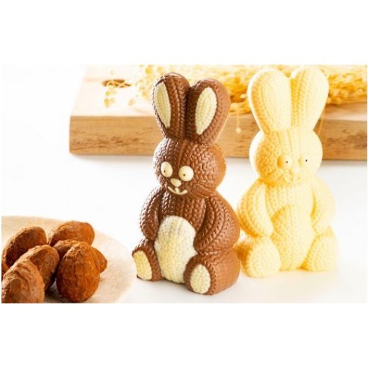 Moule lapin tricot 15 cm - cacao barry
