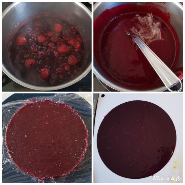 Deuxième étape : l'insert et tourbillon de fruits rouges