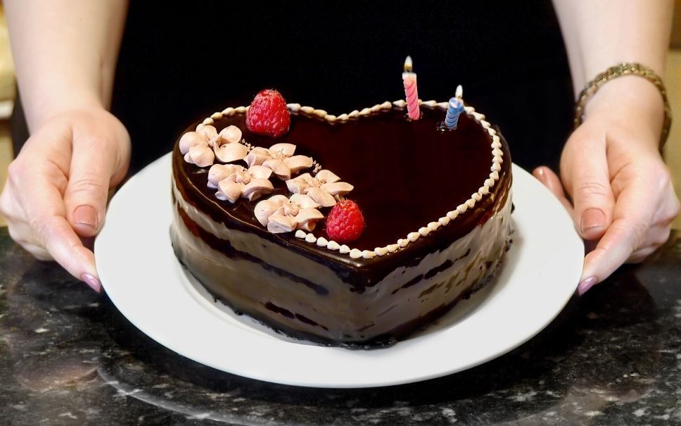 Gâteau au chocolat en forme de cœur