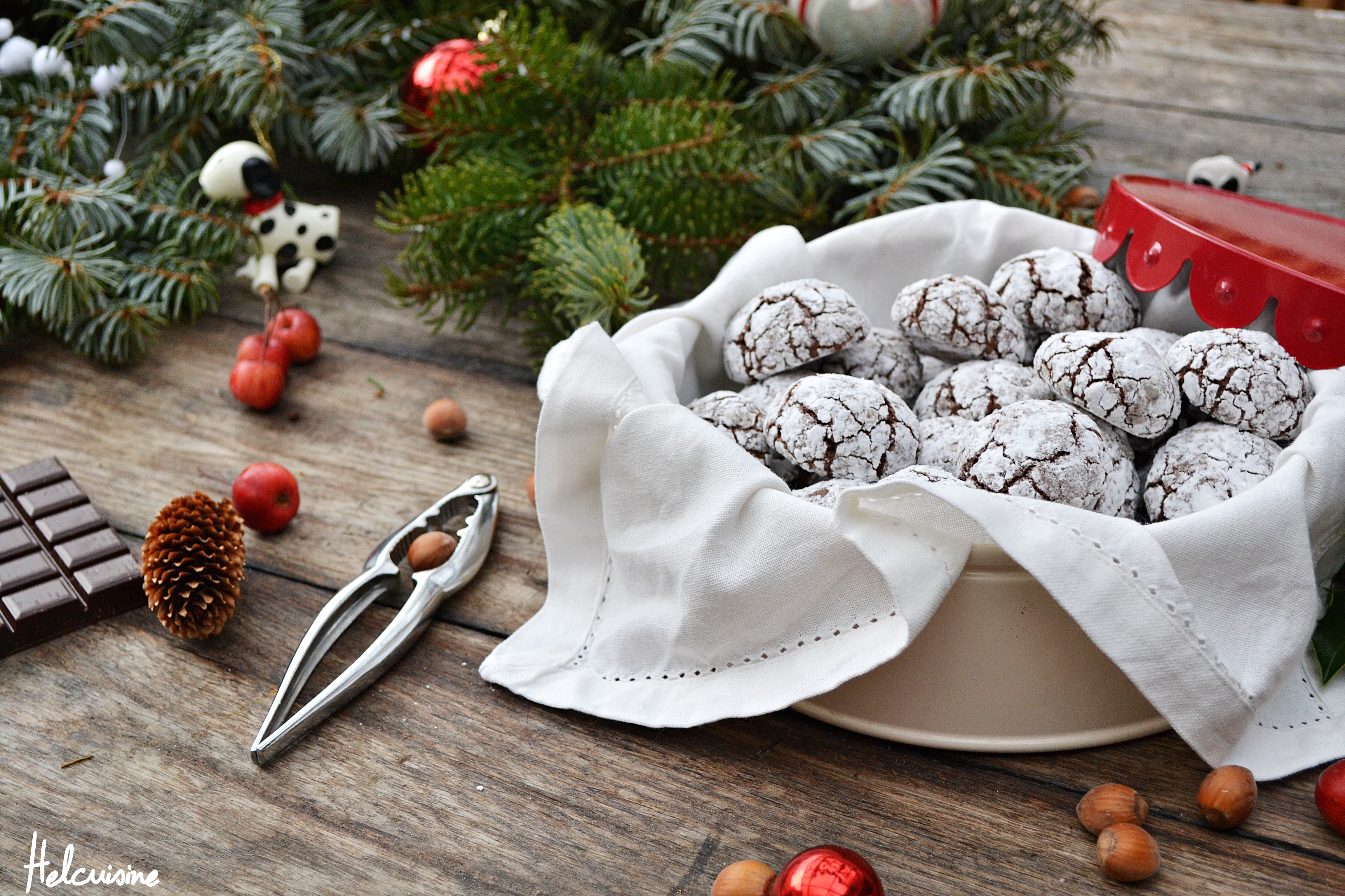 Têtes père Noël déco à pâtisserie chocolat blanc - Panier des Chefs