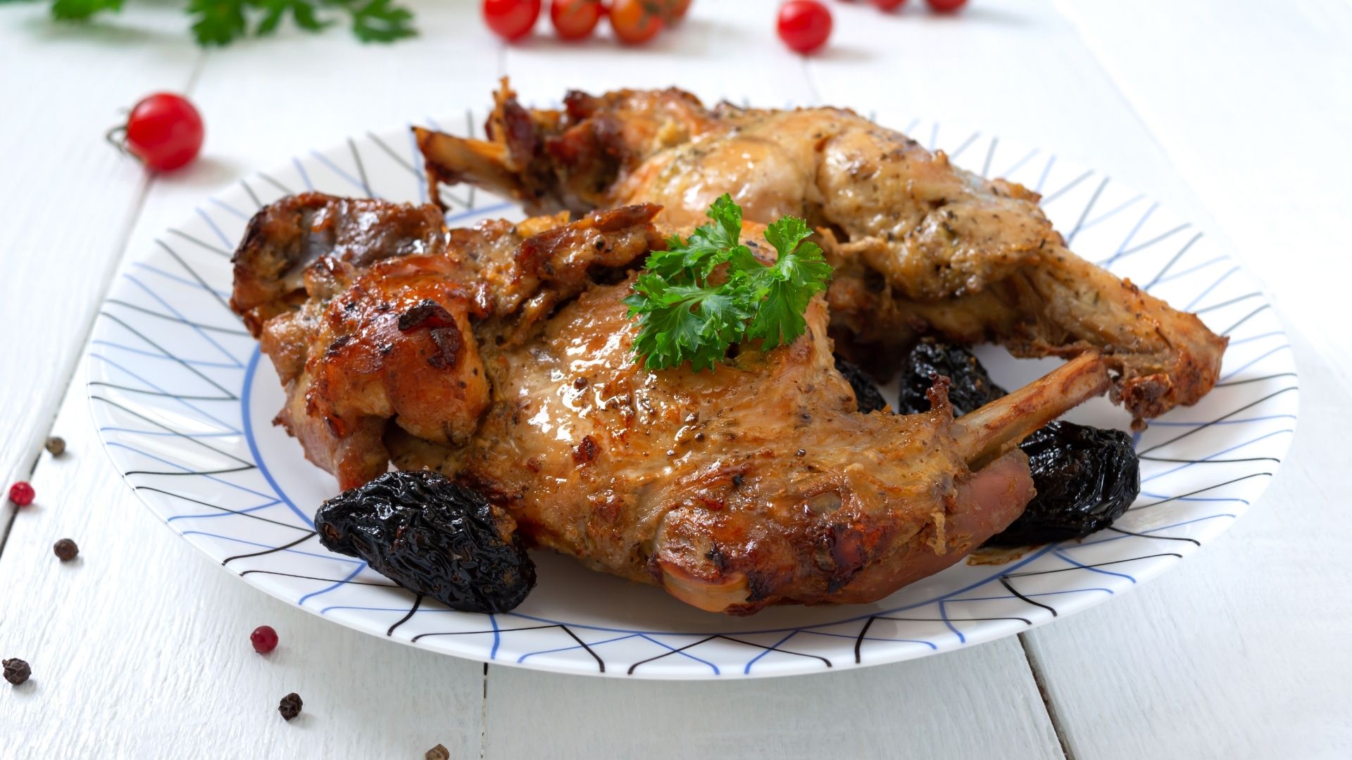 Cuisses de lapin aux pruneaux.